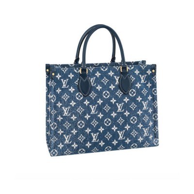 Louis Vuitton Monogram Jacquard Denim OnTheGo GM Blue M59608 LDBS17196