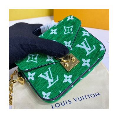 Louis Vuitton Monogram Jacquard Velvet Micro Metis Green M81494 LDBS16892