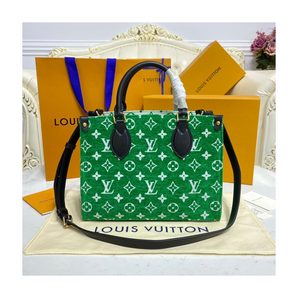 Louis Vuitton Monogram Jacquard Velvet Onthego PM Green M46216 LDBS17197