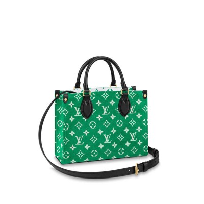 Louis Vuitton Monogram Jacquard Velvet Onthego PM Green M46216 LDBS17197