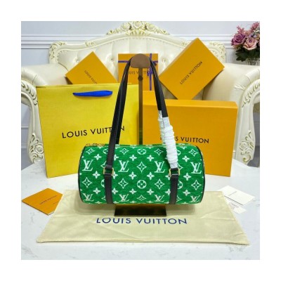 Louis Vuitton Monogram Jacquard Velvet Papillon Bag Green M46206 LDBS16893