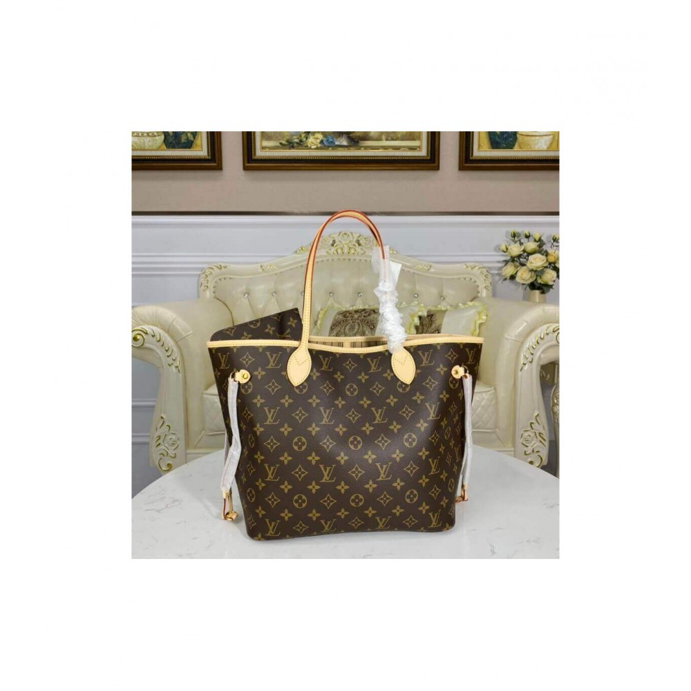 Louis Vuitton Monogram Neverfull MM Beige M40995 LDBS17110