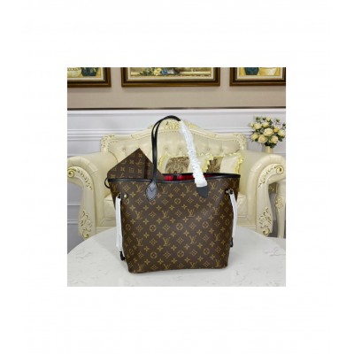 Louis Vuitton Monogram Neverfull MM Black/Red LDBS17111