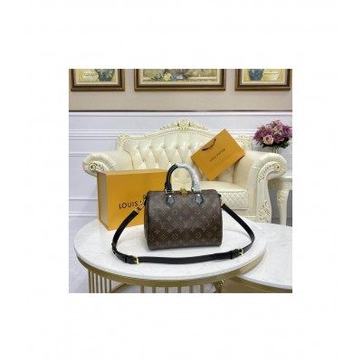 Louis Vuitton Monogram Speedy Bandouliere 25 Black M41113 LDBS17565