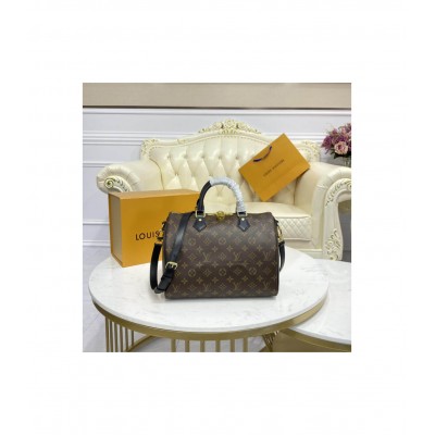 Louis Vuitton Monogram Speedy Bandouliere 30 Black M41112 LDBS17567