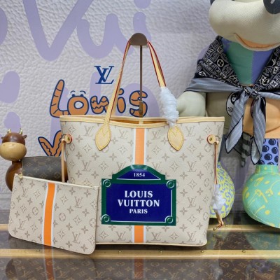 Louis Vuitton Monopaname Canvas Neverfull MM Beige/Ocher M23501 LDBS17119