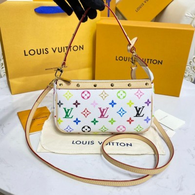 Louis Vuitton Multicolor Pochette Accessoires Pouch White M92649 LDBS17440