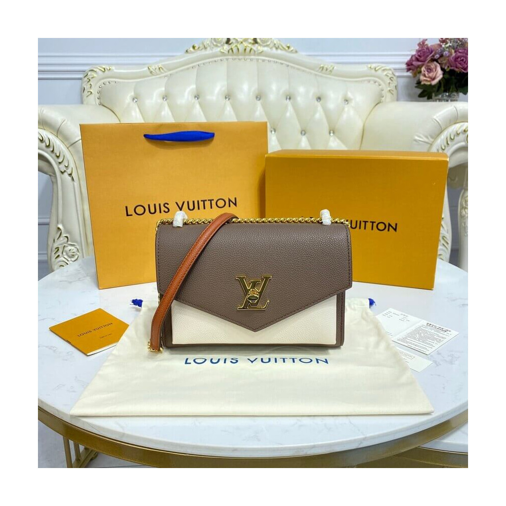 Louis Vuitton MyLockMe Chain Bag Smokey/Quartz/Caramel M58949 LDBS16926