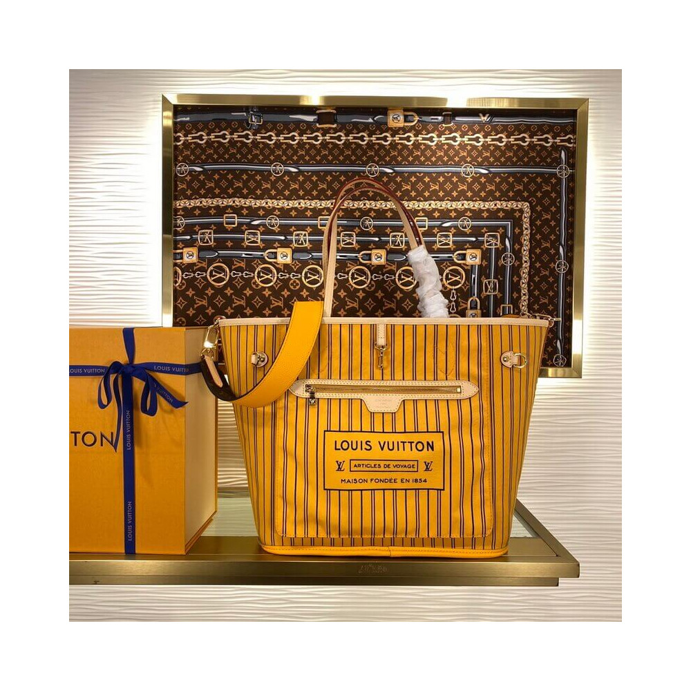 Louis Vuitton Neverfull Bandouliere Inside Out MM Yellow M12257 LDBS17123