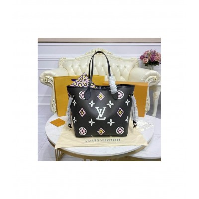 Louis Vuitton Neverfull MM Black M45818 LDBS17125