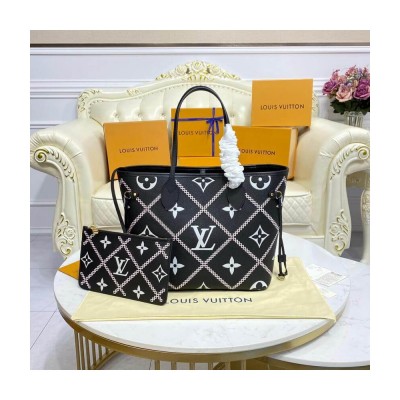 Louis Vuitton Neverfull MM Black M46040 LDBS17126