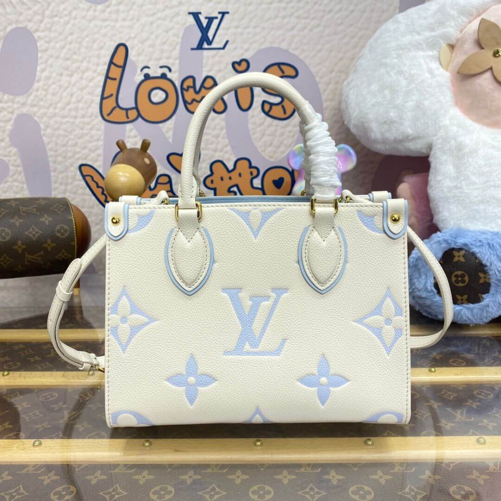 Louis Vuitton OnTheGo PM M46833 Latte Candy Blue M46833 LDBS17233