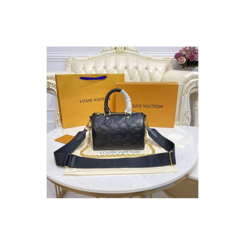 Louis Vuitton Speedy Bandouliere 22 in Black M58631 LDBS17577