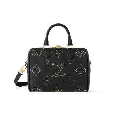 Louis Vuitton Speedy Bandouliere 25 Black Monogram Empreinte With Studs M46736 LDBS17581