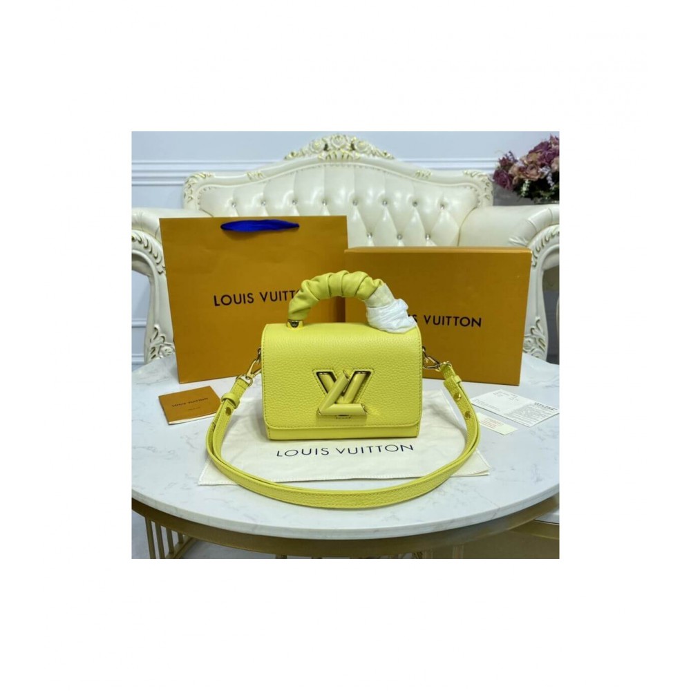 Louis Vuitton Taurillon Leather and Smooth Calfskin Twist PM Yellow M58571 LDBS17694