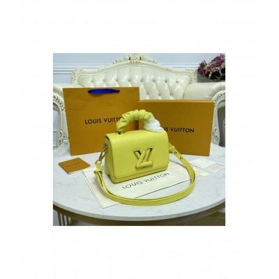 Louis Vuitton Taurillon Leather and Smooth Calfskin Twist PM Yellow M58571 LDBS17694