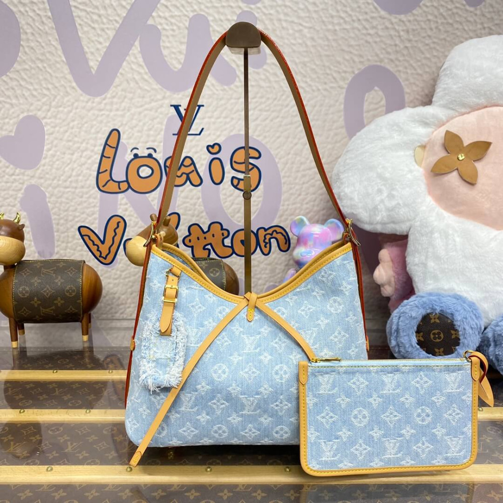 Louis Vuttion Monogram Denim CarryAll PM Sky Blue M11462 LDBS16751