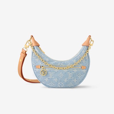 Louis Vuttion Monogram Denim Loop Bag Sky Blue M24846 LDBS16938