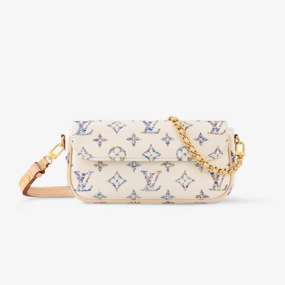 Louis Vuttion Monogram Jacquard Fabric Wallet on Chain Ivy M83499 LDBS16897