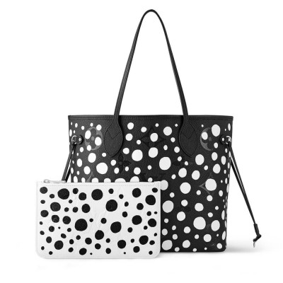 Louis Vuttion Yayoi Kusama Neverfull MM Black/White M46390 LDBS17141