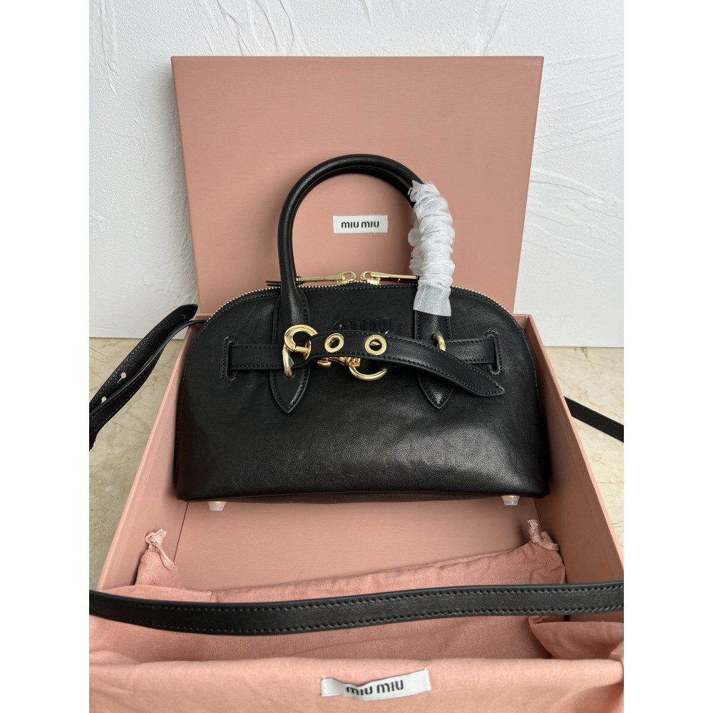 Miu Miu Aventure Small Top-handle Bag in Black Nappa Leather LDBS244593