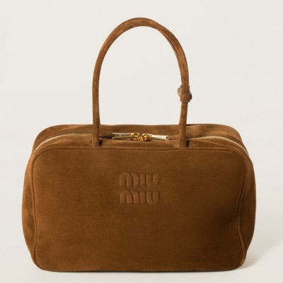 Miu Miu Beau Top-handle Bag in Brown Suede Calfskin LDBS244599