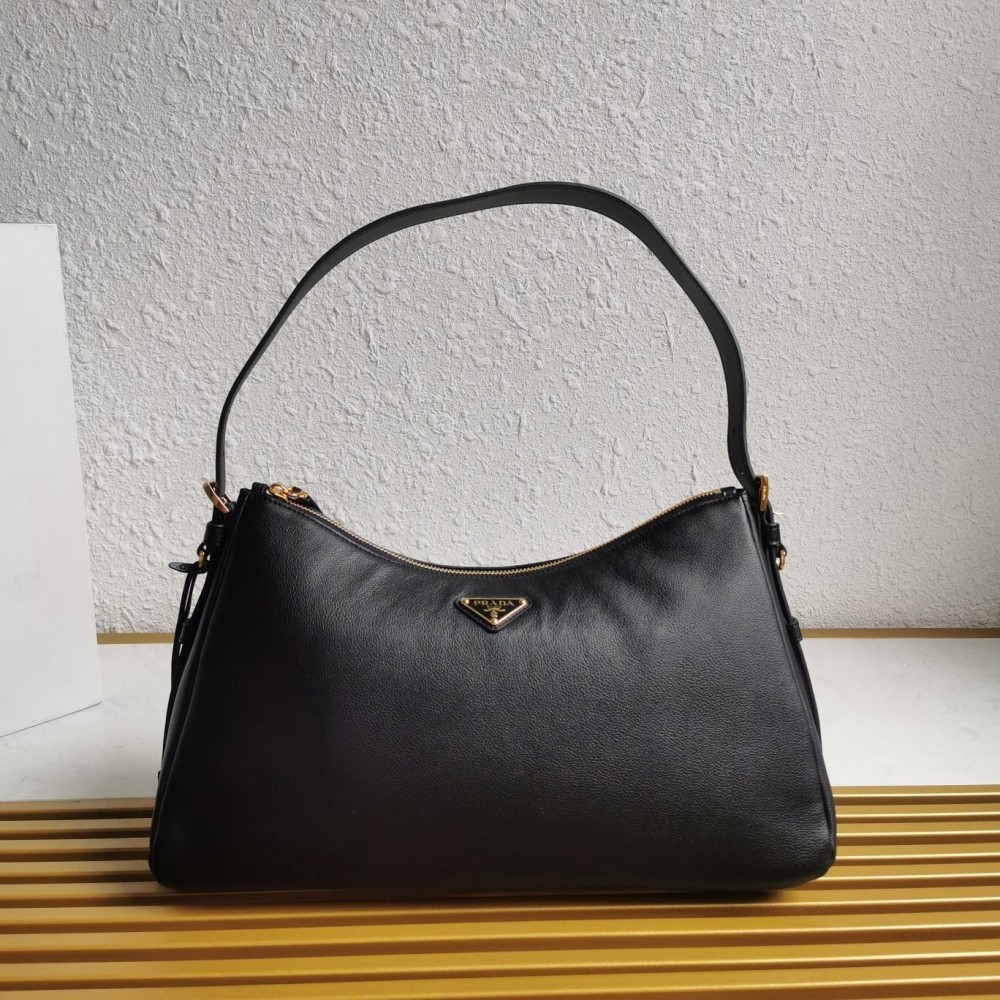 Prada Aimee Large Shoulder Bag in Black Leather LDBS244600