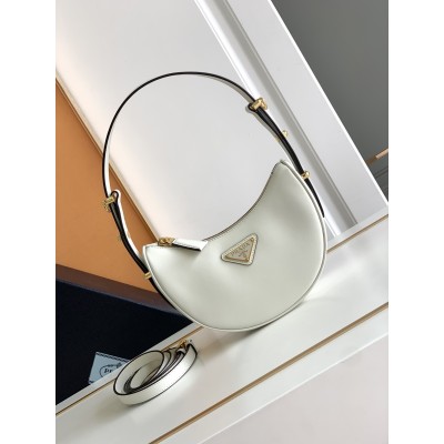 Prada Arque Mini Shoulder Bag in White Leather LDBS244604