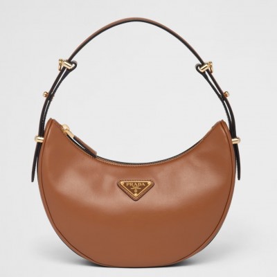 Prada Arque Shoulder Bag in Brown Leather LDBS244606