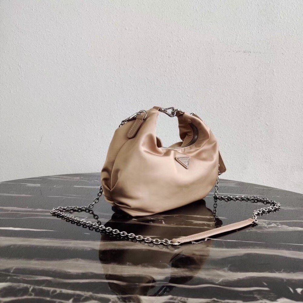 Prada Beige Nylon Re-Edition 2006 Hobo Bag LDBS244613