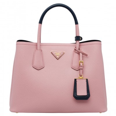 Prada Bicolor Double Medium Pink Saffiano Bag LDBS244619