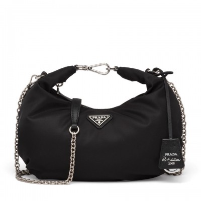 Prada Black Nylon Re-Edition 2006 Hobo Bag LDBS244621