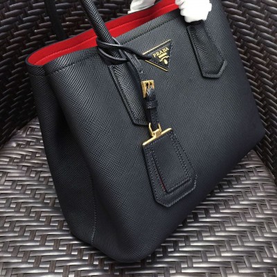 Prada Black Saffiano Double Small Bag LDBS244623