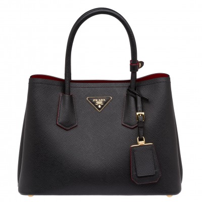 Prada Black Saffiano Double Small Bag LDBS244623