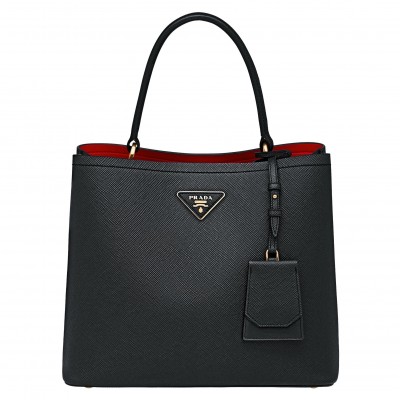 Prada Black Saffiano Leather Double Bag LDBS244624