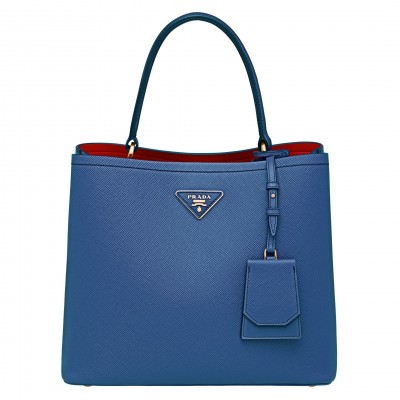 Prada Blue Saffiano Leather Double Bag LDBS244629