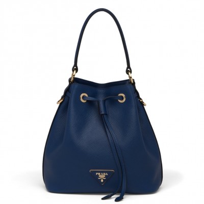 Prada Bucket Bag In Blue Saffiano Leather LDBS244635