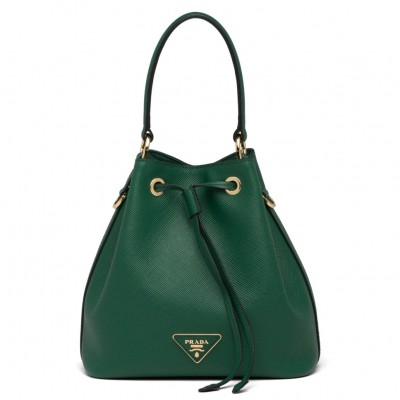 Prada Bucket Bag In Green Saffiano Leather LDBS244636