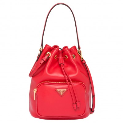 Prada Bucket Bag In Red Calfskin 1BH038 LDBS244641