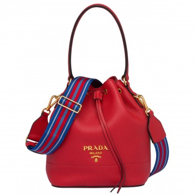 Prada Bucket Bag In Red Grained Calfskin LDBS244642