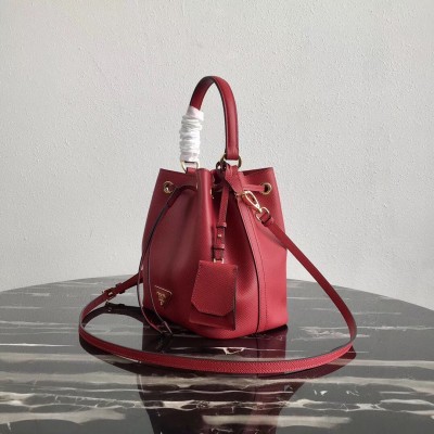 Prada Bucket Bag In Red Saffiano Leather LDBS244643