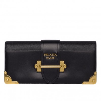 Prada Cahier Clutch In Black Saffiano Calf Leather LDBS244656