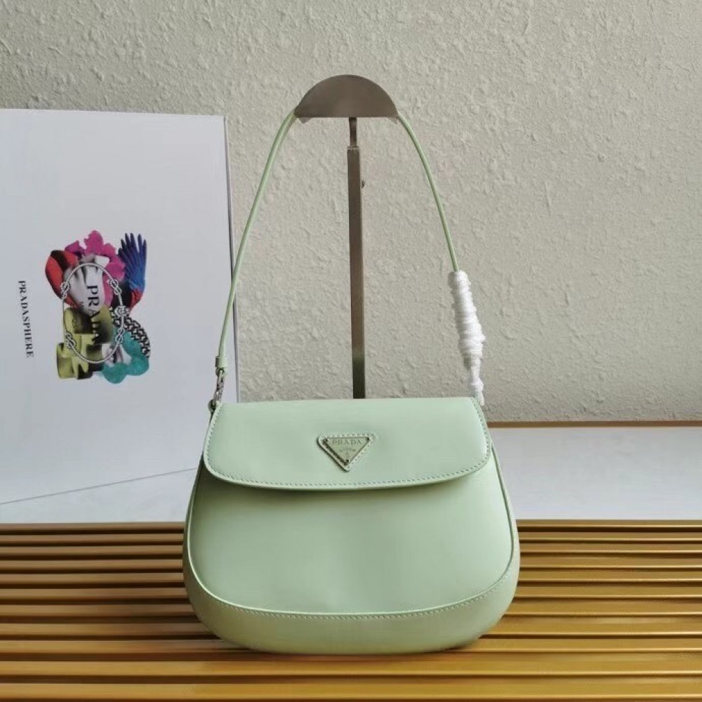 Prada Cleo Flap Bag In Aqua Brushed Leather LDBS244671