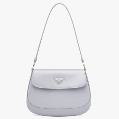 Prada Cleo Flap Bag In Cornflower Blue Brushed Leather LDBS244673