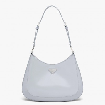 Prada Cleo Shoulder Large Bag In Blue Brushed Leather LDBS244679