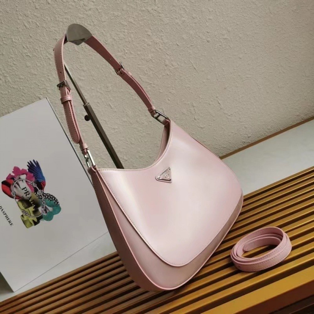 Prada Cleo Shoulder Large Bag In Pink Brushed Leather LDBS244680