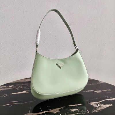 Prada Cleo Small Shoulder Bag In Aqua Brushed Leather LDBS244682