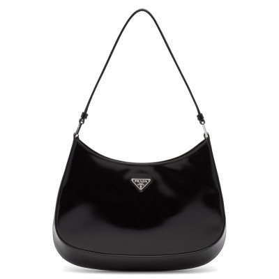 Prada Cleo Small Shoulder Bag In Black Brushed Leather LDBS244687