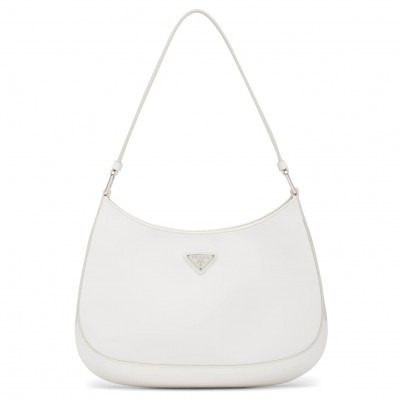 Prada Cleo Small Shoulder Bag In White Brushed Leather LDBS244689