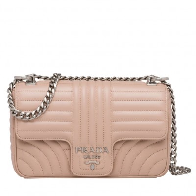 Prada Diagramme Flap Bag In Nude Calfskin LDBS244705